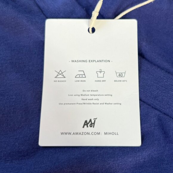 Miholl Vneck Tshirt Womens Large Navy Blue New Pocket Cuffed Sleeves - Picture 9 of 10